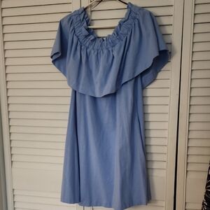 H&M Light Blue Ruffled Mini Dress